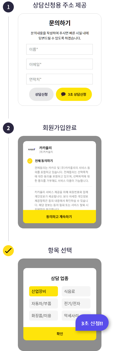 3초 온라인상담 진행